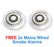 FREE 2 x Mains operated smoke alarms